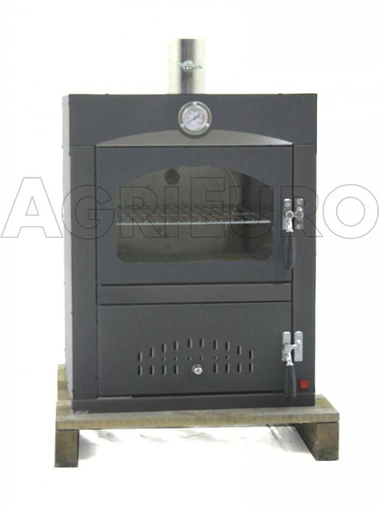 AgriEuro Minimus 50 Mini Inc - Four à bois en acier inox encastrable - 2 étages