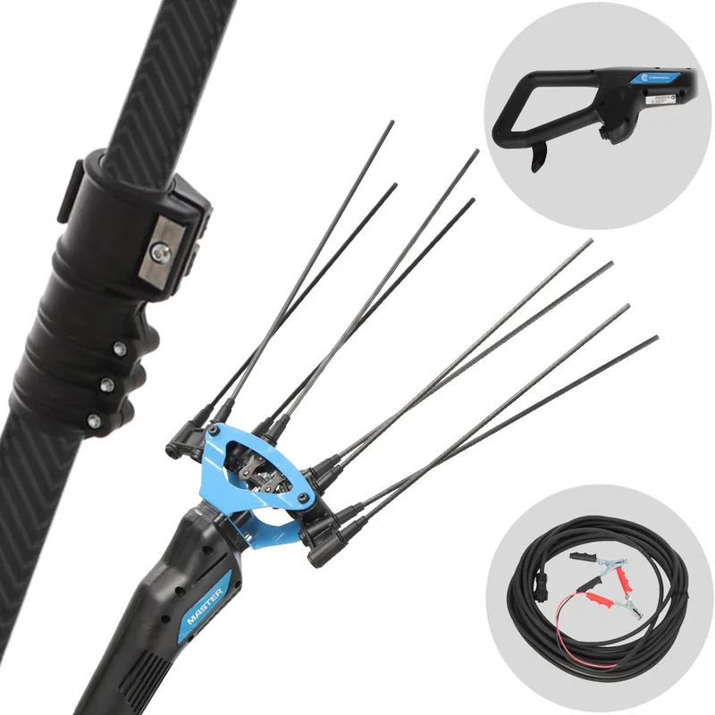 Campagnola master plug-in - Perche en Carbone et aluminium - 250 - 320 cm - Peigne vibreur électrique à batterie
