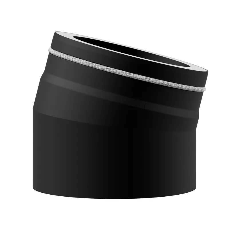 Raik Lifestyle DUO coude de tuyau de fumée 130mm noir 15° pour tuyau de fumée / conduit de fumée