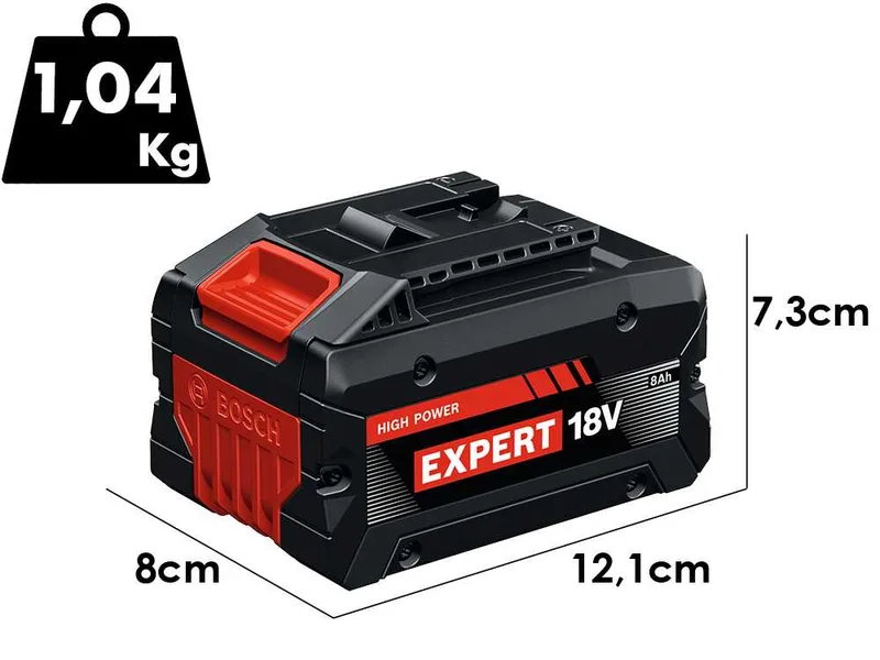 Bosch Expert EXBA18V-80 pour la gamme Blue Professional – Batterie au lithium 18 V – 8 Ah