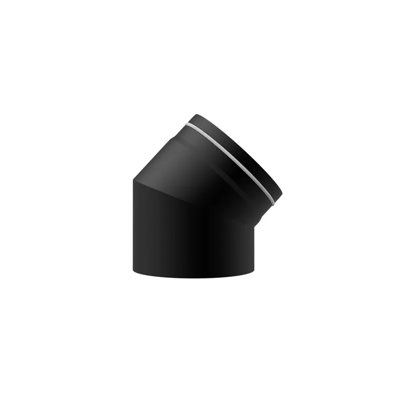 Raik Lifestyle DUO coude de tuyau de fumée 180 mm noir 45° pour tuyau de fumée / conduit de fumée