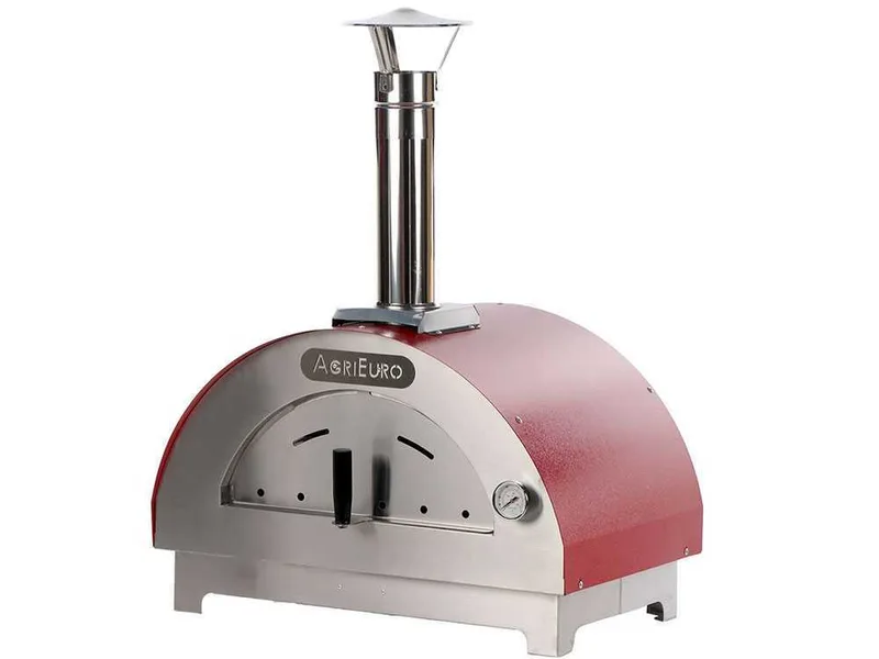 AgriEuro Quattro Stagioni Rouge - Four à bois pour pizza d'extérieur 60x40 - capacité 1 pizza