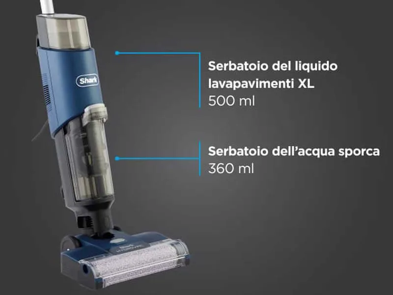 Shark HydroVac WD100EU - Nettoyeur de sols à batterie - 3 en 1 : lave et aspire