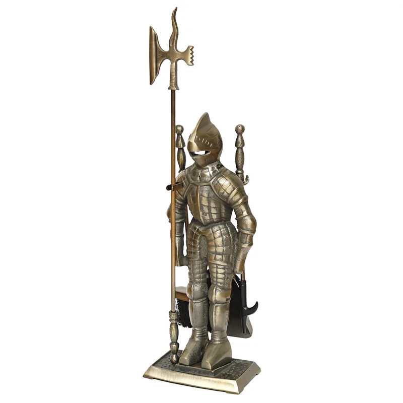 Ensemble d'outils de cheminée Chevalier Kunibert, 4 pièces, 73,5 cm