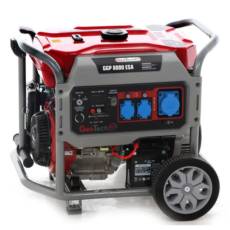 GeoTech Pro GGP 8000 ESA - Groupe électrogène sur chariot dém. électrique avec AVR 6.5 KW - Continue 6 Kw Monophasé