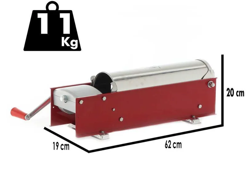 Tre Spade Mod. 7 Rouge - Poussoir à saucisse manuel 7 kg - 2 vitesses