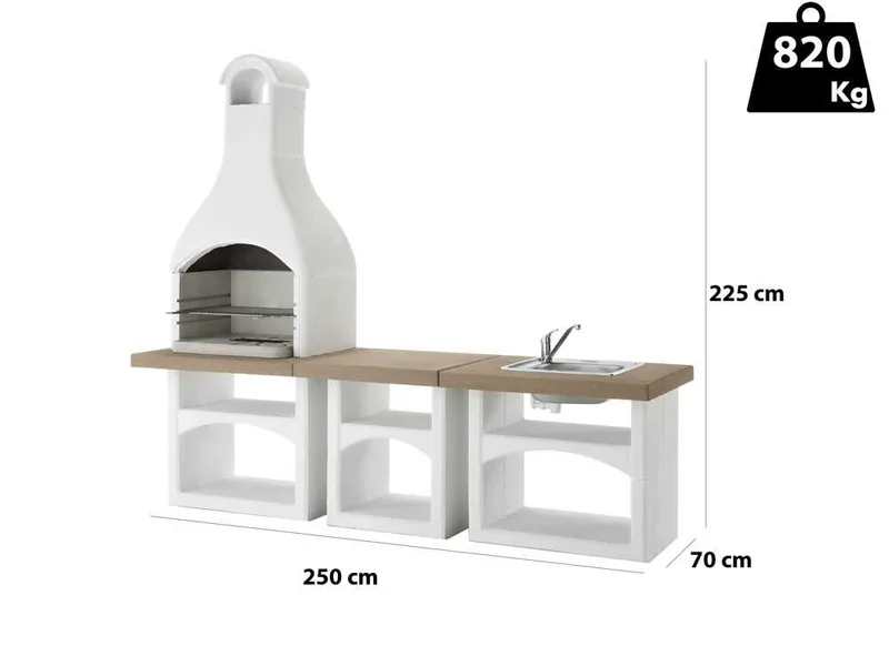 Palazzetti Brioni - Cuisine d'extérieur en maçonnerie