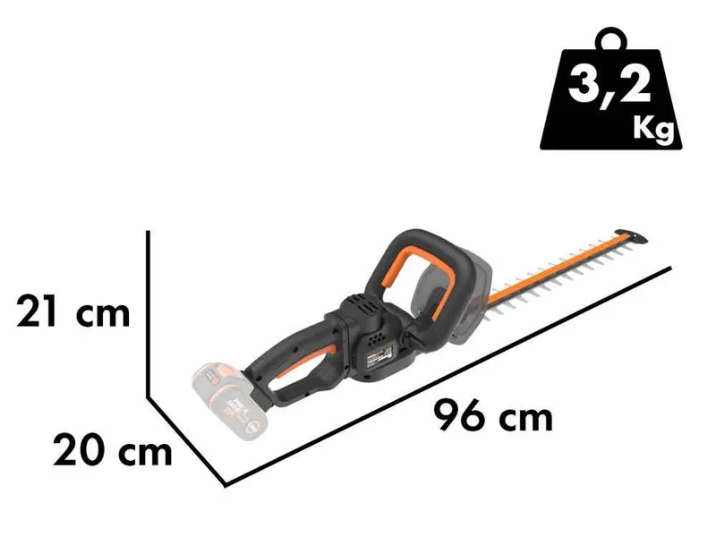 Worx Nitro WG263E - Taille-haie à batterie - 20V/4Ah - Lame de 57 cm