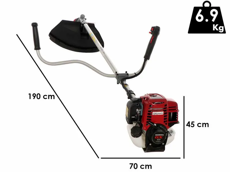 EuroMech HO 35 C - Débroussailleuse à essence 4 temps avec poignée - Moteur Honda GX35