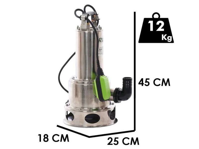 Ribimex PRPVC552V - Pompe submersible électrique pour eaux chargées - 550 W