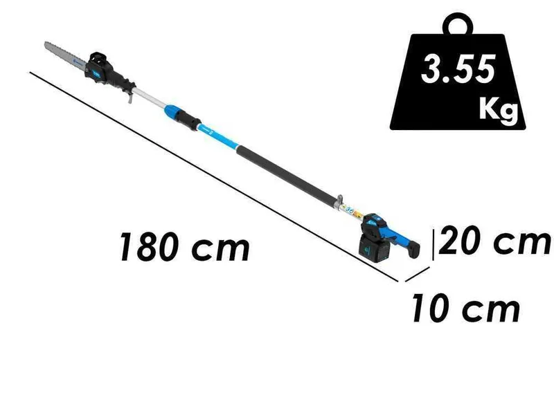 Élagueuse à batterie Campagnola T-REX 160 - 240 sur perche - Batterie de 21,6 V 5 Ah