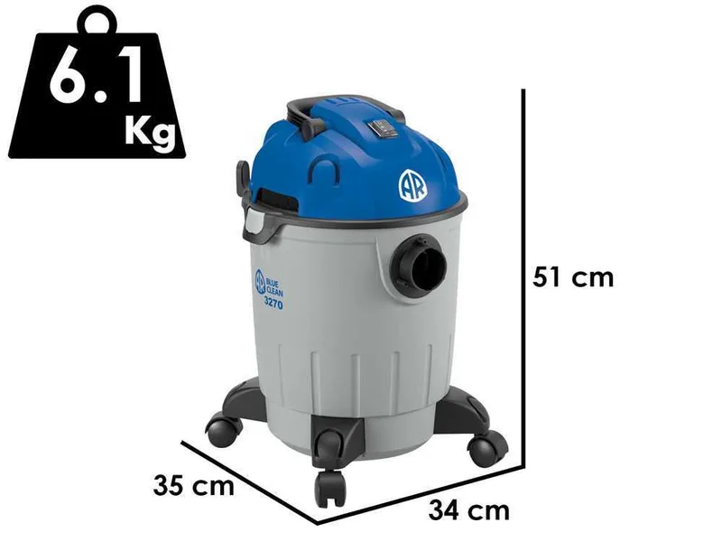 Annovi & Reverberi AR3270 - Aspirateur bidon multifonctions - Cuve en plastique 20 L - 1200W