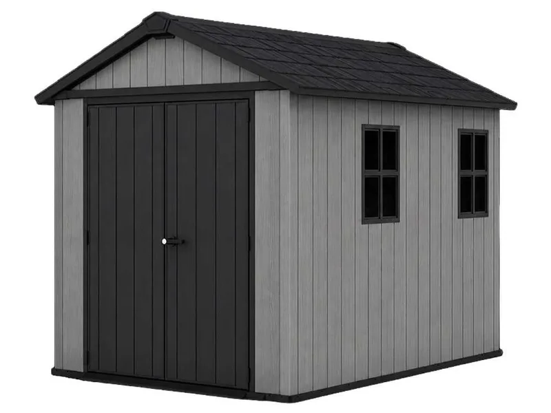 Keter Newton plus 759/975 gris - Abri de jardin avec fenêtres - 230 × 287 × 246 cm
