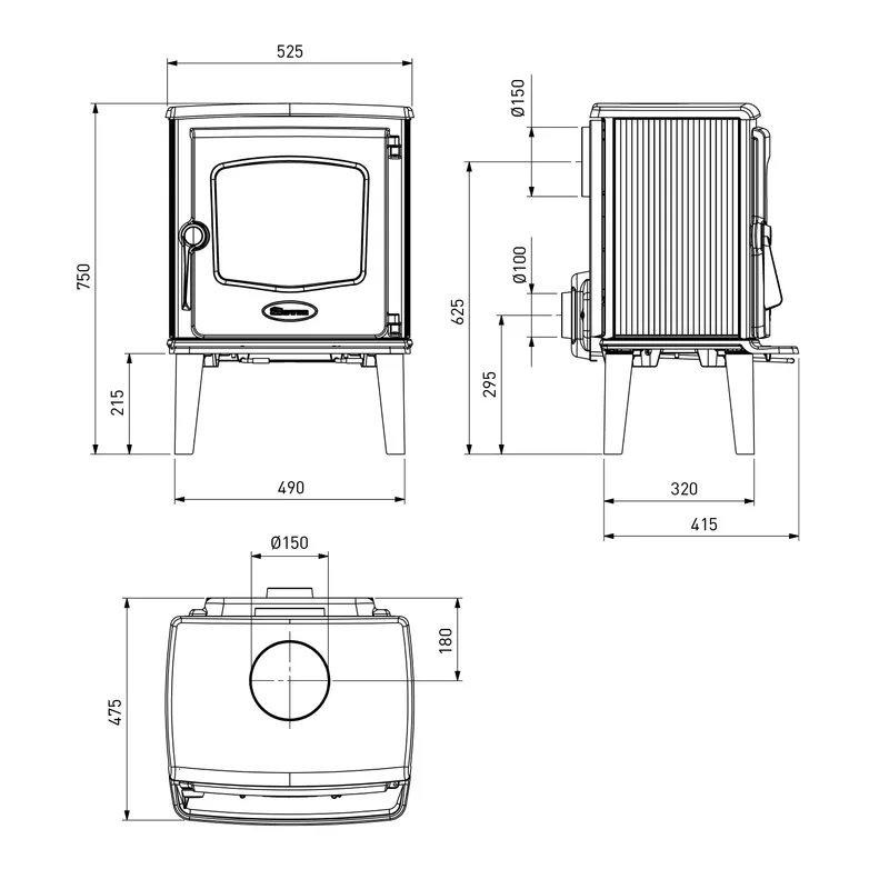Dovre 525 CB poêle à bois fonte noir