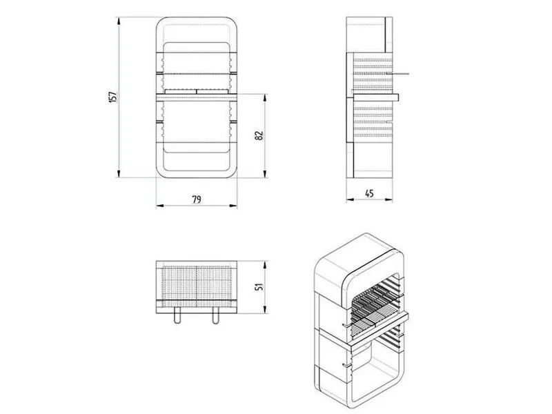 Linea VZ Monopoli - Barbecue à bois et charbon en maçonnerie