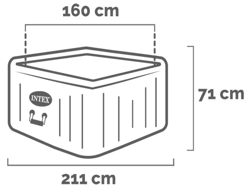 Intex Carrée Chevron Deluxe 28446EX - Ø173x71 cm - Spa gonflable à hydromassage