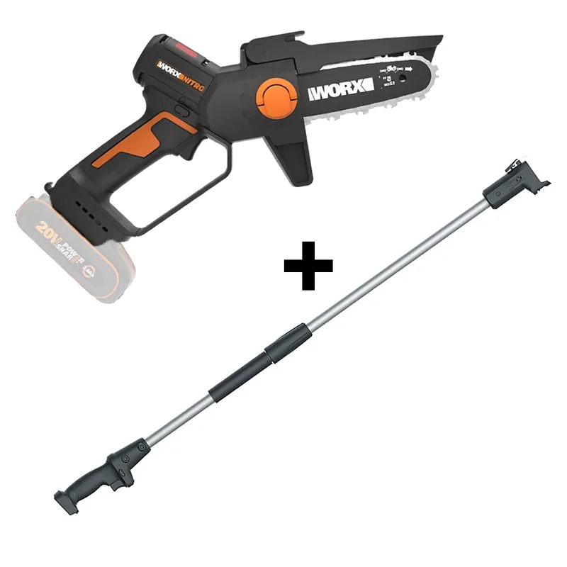 Worx Nitro WG325E - Élagueuse sur batterie + perche de rallonge