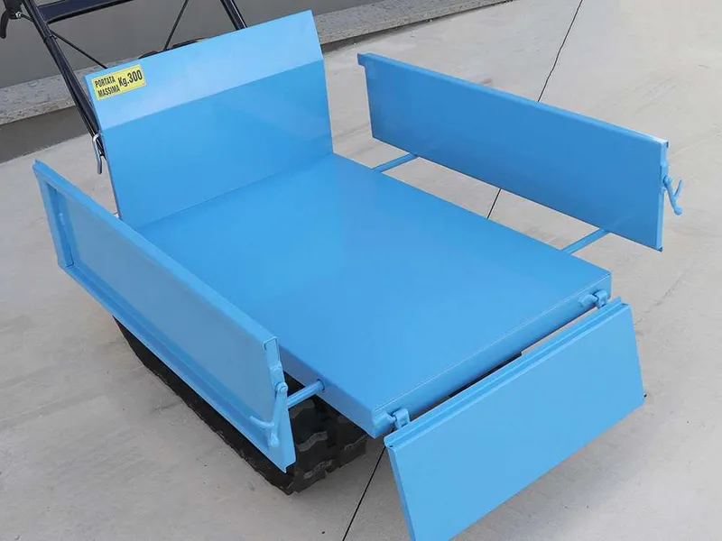 Caisson en acier inox avec ridelles extensibles pour motocompresseur Campagnola MC 658 Track à chenilles