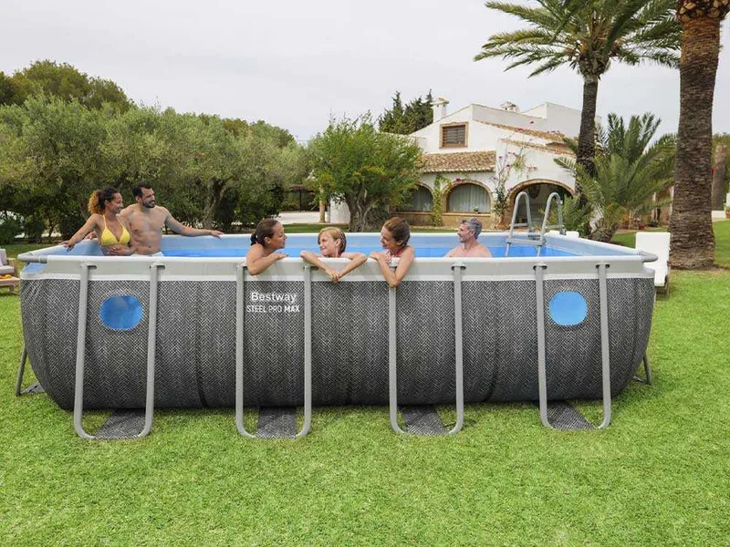 Bestway Steel Pro Max Splashview 561MB - 488x244x122 cm - Piscine hors-sol pour 5-6 personnes