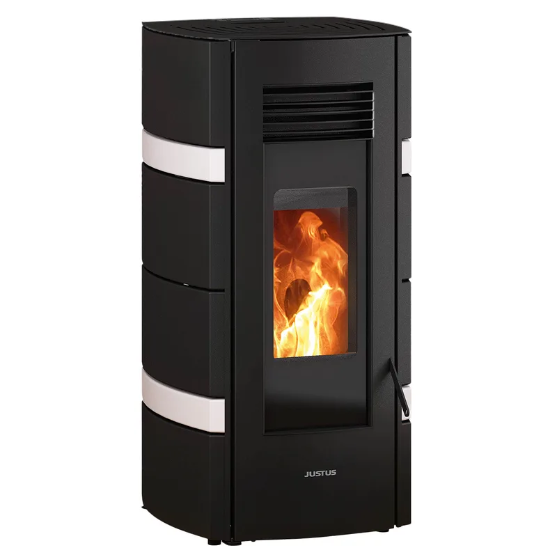 Justus Sia poêle à granulés acier noir / conStone blanc