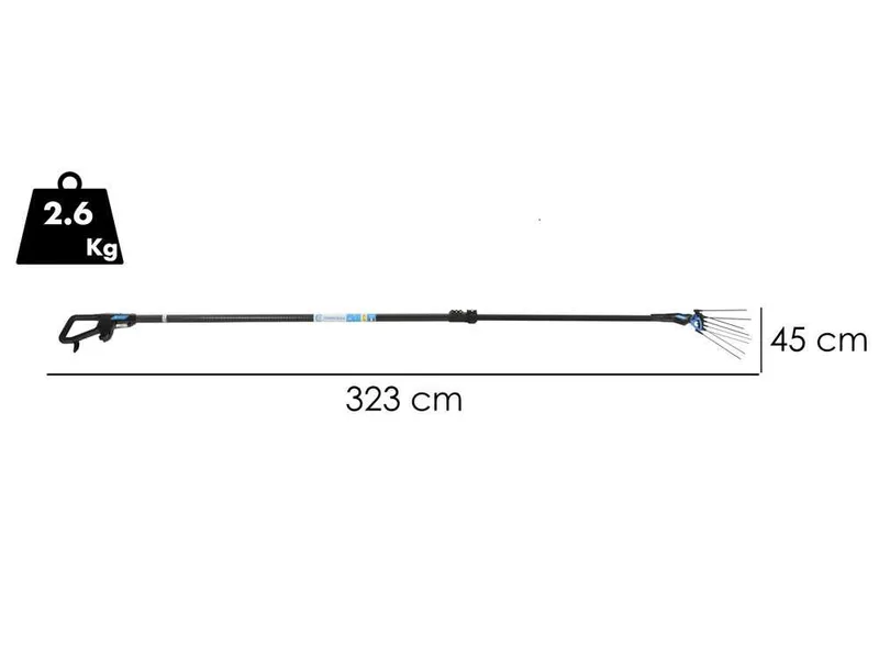 Campagnola Master - Perche en carbone et aluminium 150-220 cm - Peigne vibreur électrique à batterie