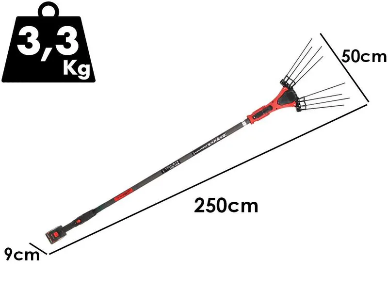 Aima Giulia Cordless - Peigne vibreur électrique à batterie - Perche fixe en carbone - 250 cm - 3 x 21 V 5,2 Ah