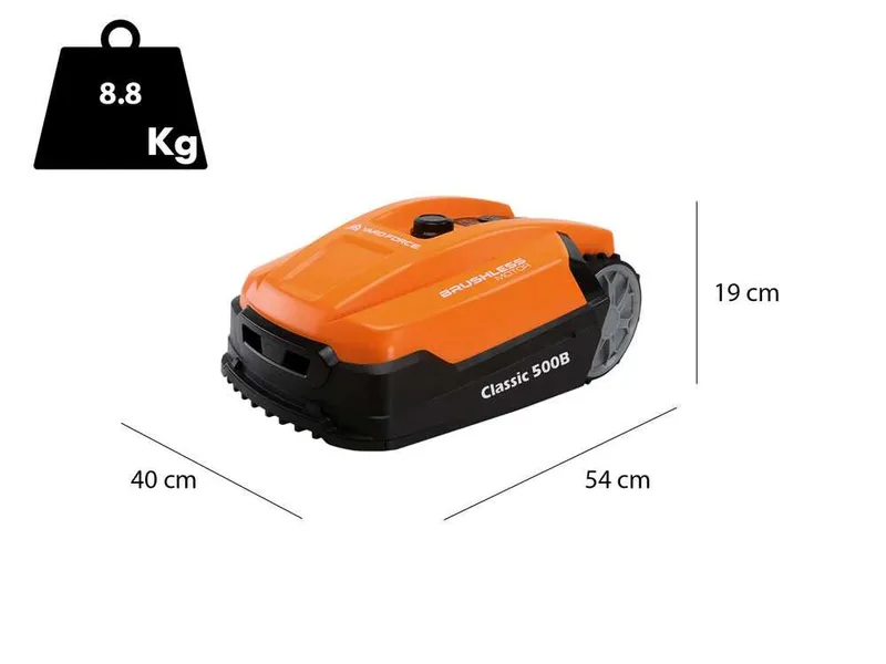 Yard Force Classic 500B - Robot tondeuse - Bluetooth intégré - Capteurs anti-collisions