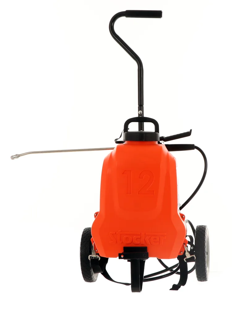 Pompe de pulvérisation électrique à batterie au lithium Stocker à dos/trolley avec réservoir 12L