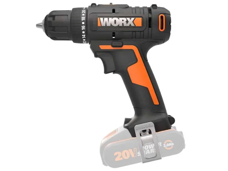 Worx WX100.9 - Perceuse Visseuse à batterie 20V - sans batterie et sans chargeur