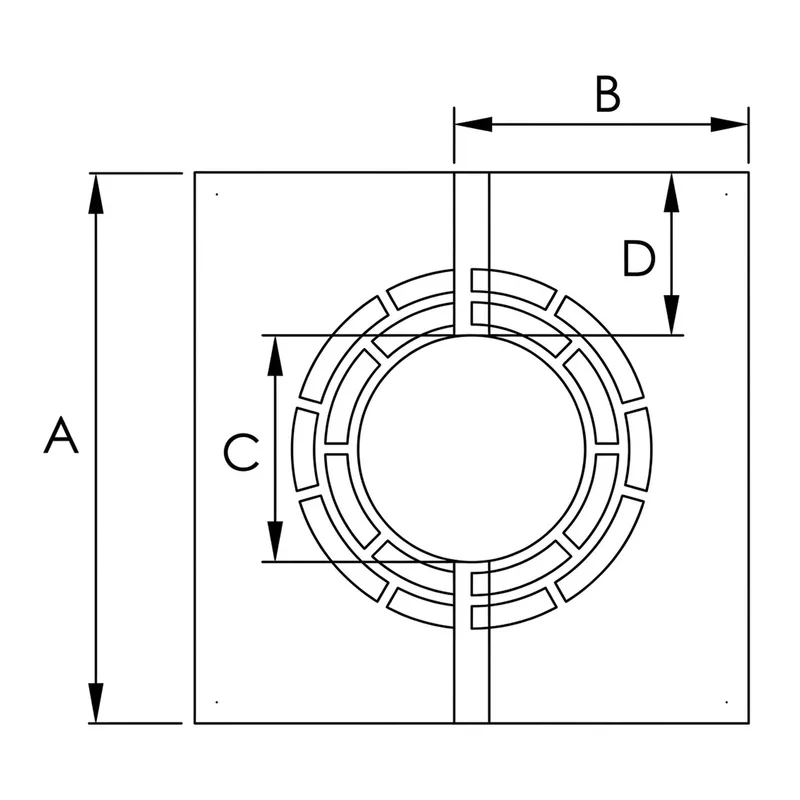 Schiedel Plaque de finition pour ventilation arrière 30-45° Ø 150 mm