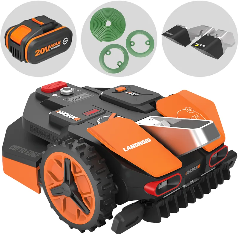 Worx Landroid Vision M800 WR208E - Robot Tondeuse - Sans Installation - Éclairages nocturnes FiatLux inclus