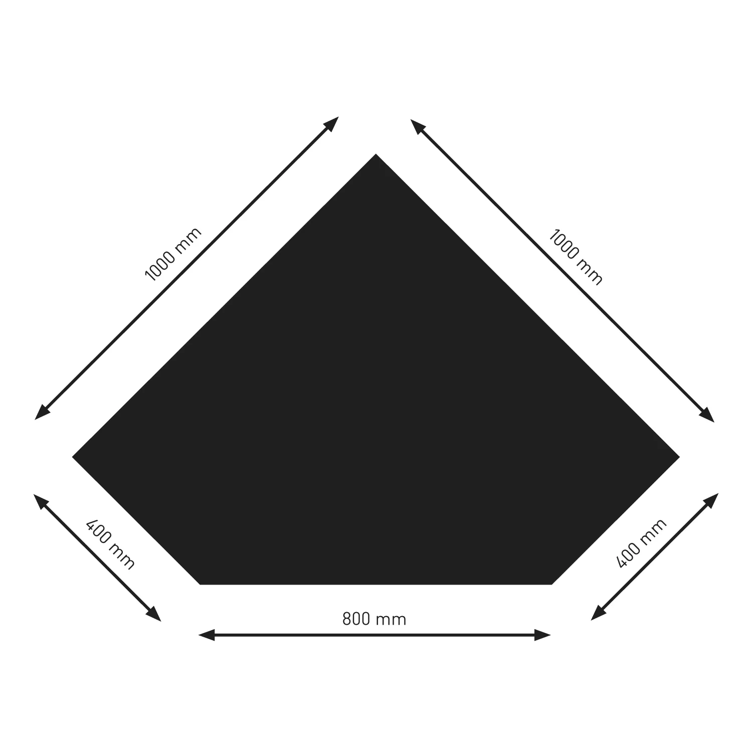 Plaque de sol Raik B5 Diamant noir revêtement en poudre 1000 x 1000 mm