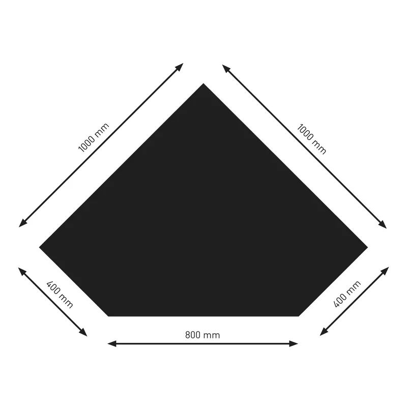 Plaque de sol Raik B5 Diamant noir revêtement en poudre 1000 x 1000 mm