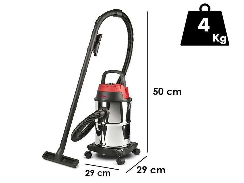 Girmi AP45 - Aspirateur solides et liquides wet & dry - 15L - 1000W - acier inox