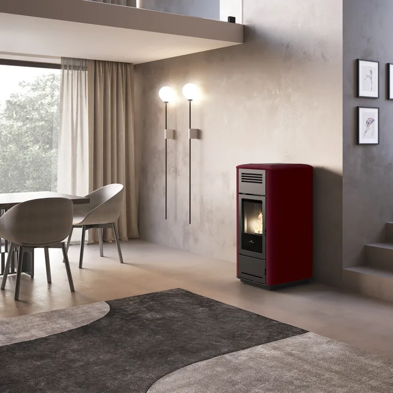 Edilkamin Milla H 12 Evo poêle à granulés hydro acier bordeaux