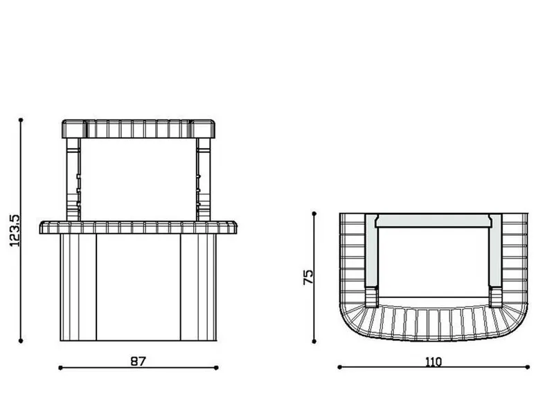 Linea VZ Gavi - Barbecue à bois et charbon en maçonnerie
