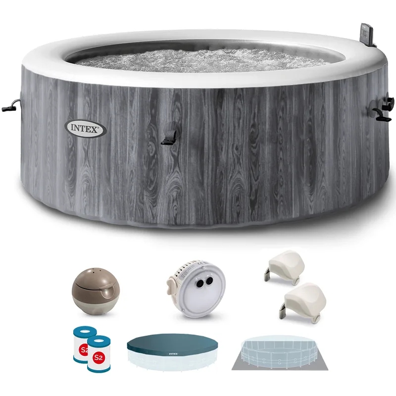 Intex Ronde Greywood Deluxe 28442EX - Ø 216 x 71 cm - Spa gonflable à hydromassage