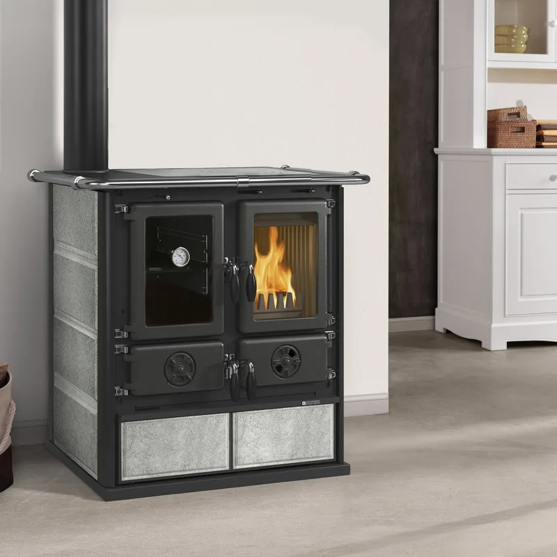 La Nordica rosetta SX.16 petra - pierre naturelle cuisinière à bois