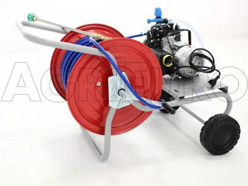 Groupe motopompe de pulvérisation électrique Comet MC 25 moteur électrique et chariot