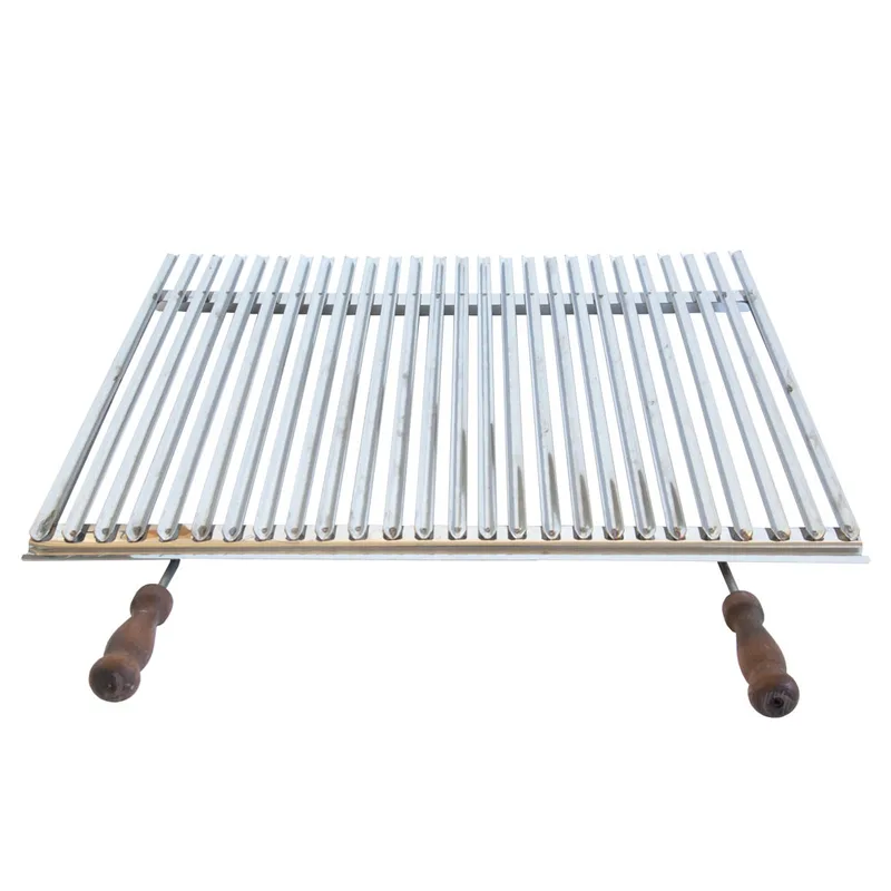 Cruccolini - Grille en acier inoxydable - Poignées en bois anti-brûlures
