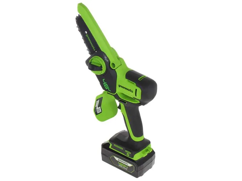 Greenworks GD48MCS10XK2 - Élagueuse manuelle à batterie sans balais - 48V 2Ah