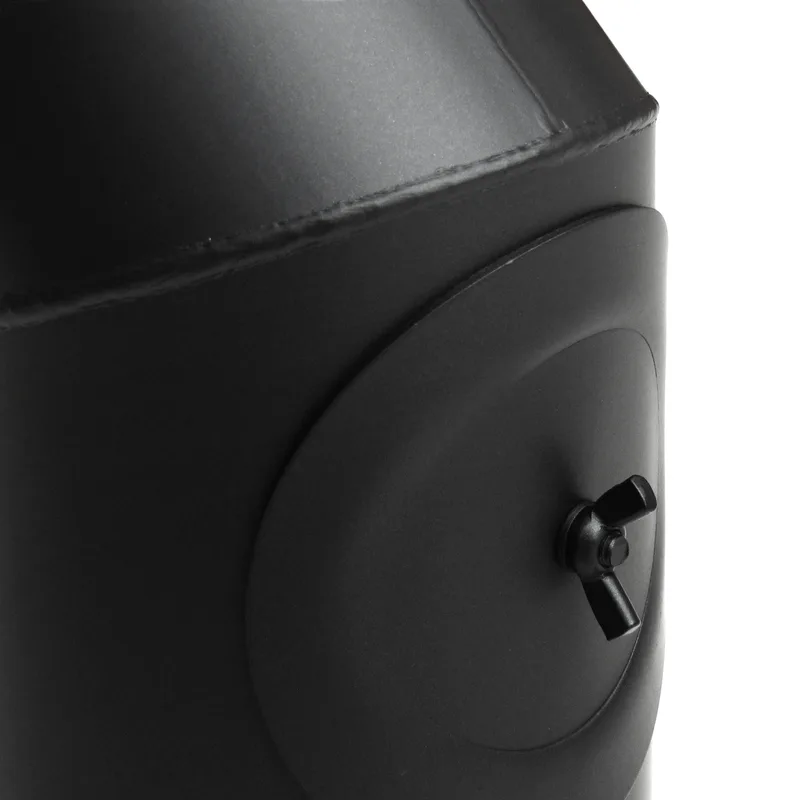 Raik Basic coude de tuyau de fumée 200mm noir 45° avec porte pour tuyau de fumée / conduit de fumée