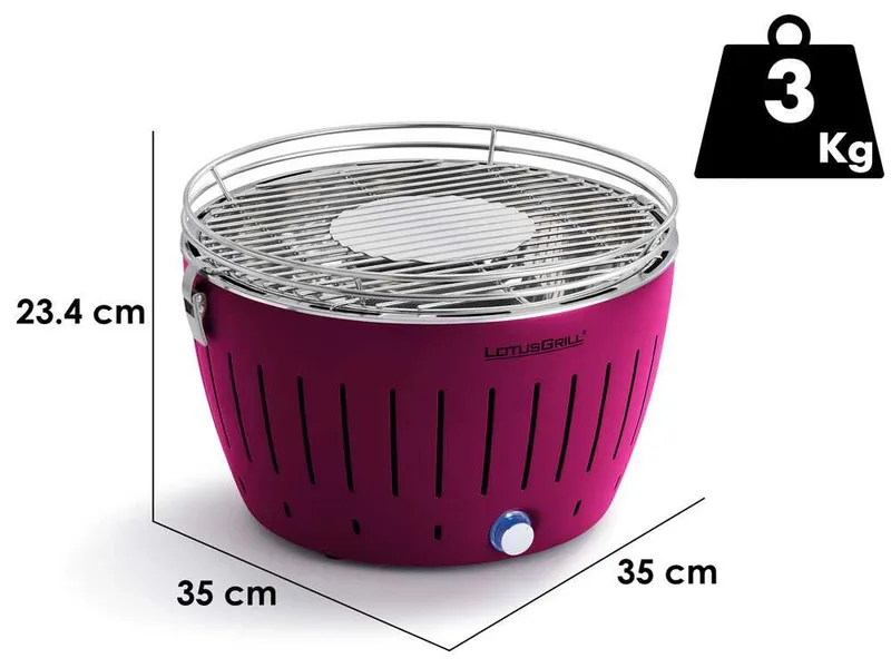 LotusGrill LG G34 U PU - Barbecue portable d'extérieur - Coque violette