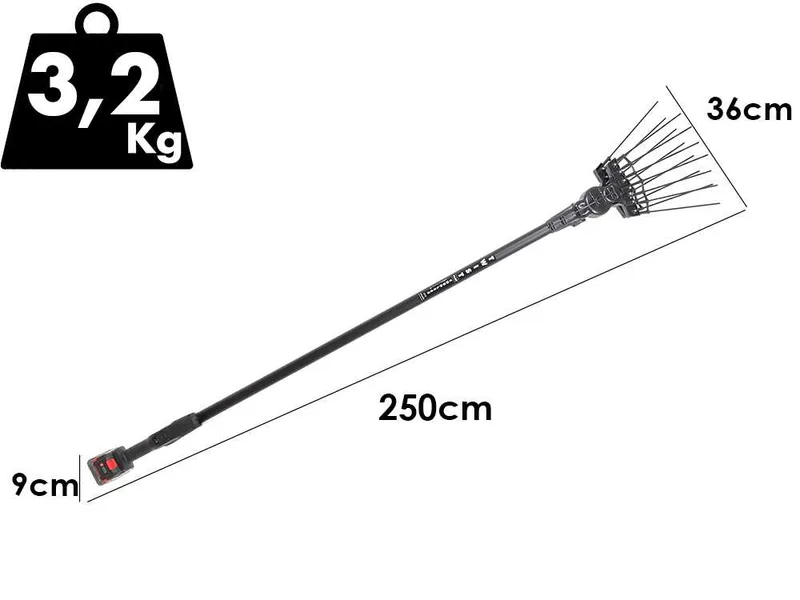 Aima Twist Plus Cordless - Peigne vibreur électrique à batterie - Perche fixe en aluminium - 250 cm - 2 x 21 V 5.2 Ah