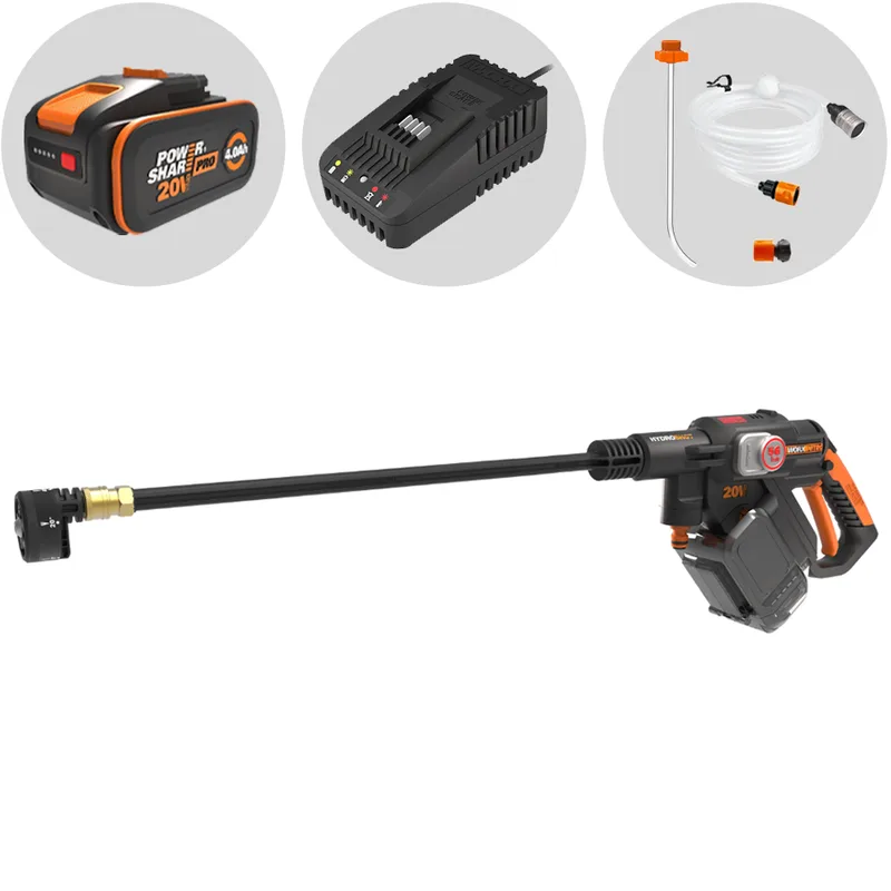 Worx Nitro HydroShot WG633E - Pistolet nettoyeur haute pression à batterie - 20V/4Ah