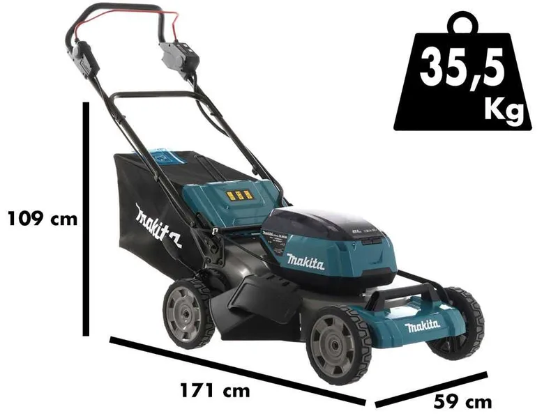 Tondeuse à gazon 2X18V-53cm MAKITA DLM530PT4 - incluses 4 batteries