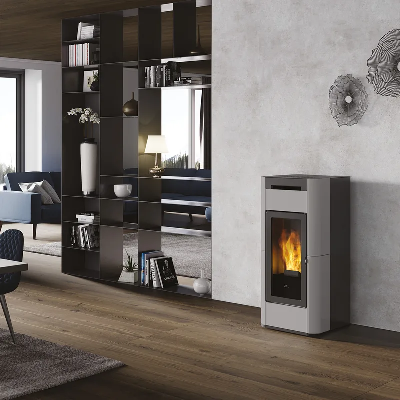 Edilkamin Tera H 25 Evo poêle à granulés hydro céramique gris clair