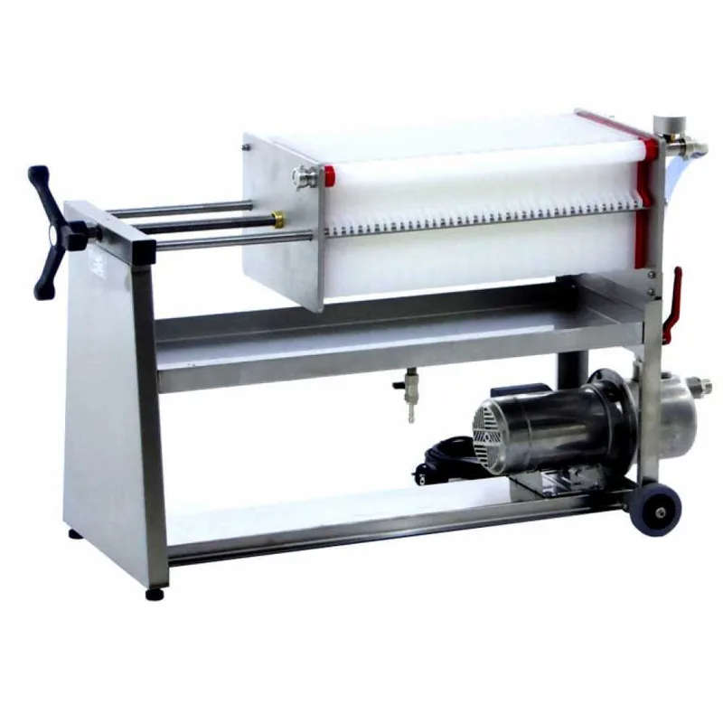Enotecnica Pillan AF40 - Filtre à 40 cartons et plaques 20x20 - pompe oenologique-châssis/pompe en acier INOX