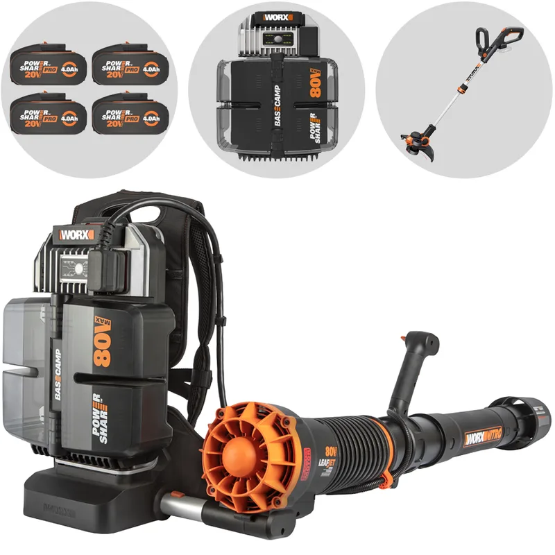 Worx Nitro WG572E - Souffleur à dos à batterie - 4x20V/4Ah