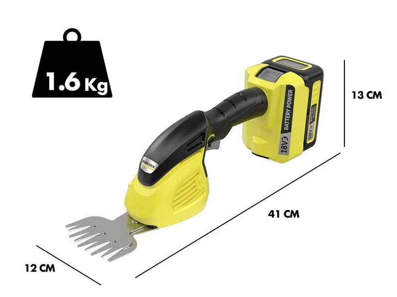 Cisaille à gazon à batterie Karcher gsh 18-20 -machine seule - batterie et chargeur non inclus